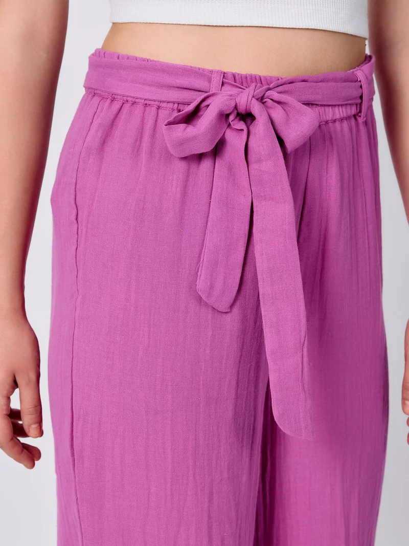 أوجيدر بنطلون وردي مطبوع بقصة مستقيمة